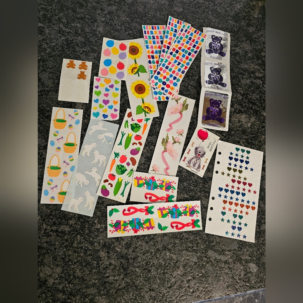 90s Y2k Sticker Lot Mrs. Grossman Foil Floral Animal Block Numbers Bundle 2000s